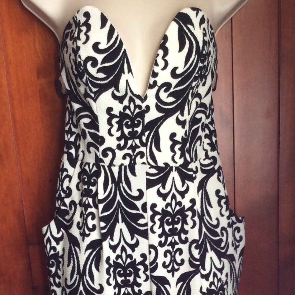 Black and white print jumpsuit